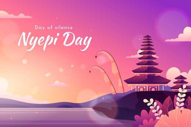 Fundo de celebração gradiente nyepi