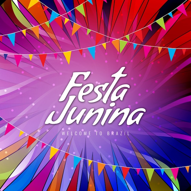 Fundo de celebração moderno e colorido de Festa Junina