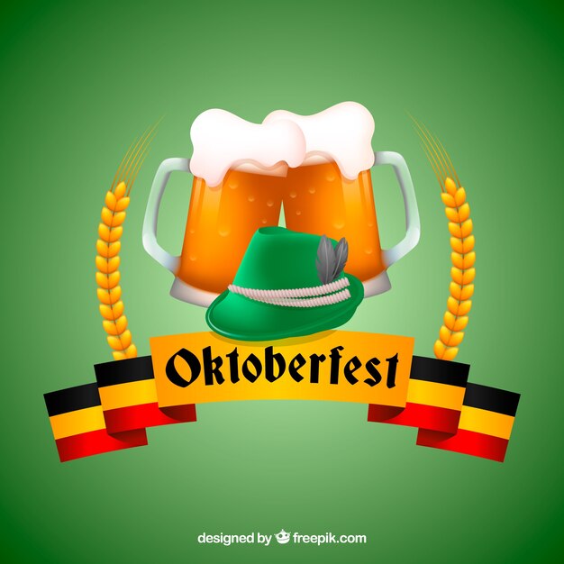 Fundo de ceras verdes e fita mais oktoberfest