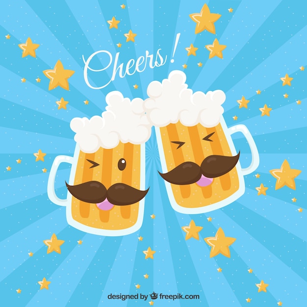 Fundo de cerveja com bigodes