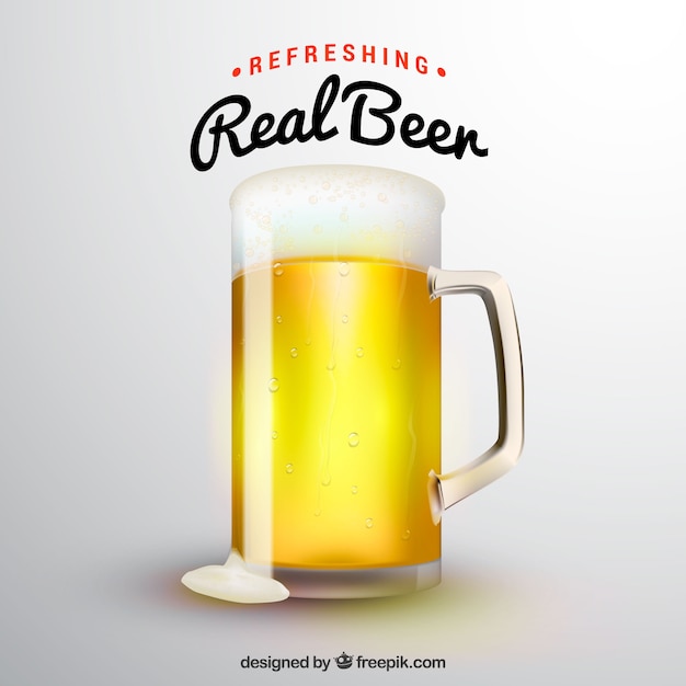 Vetor grátis fundo de cerveja realista