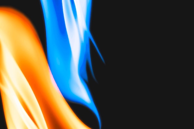 Fundo de chama ardente, imagem em preto realista de borda de fogo