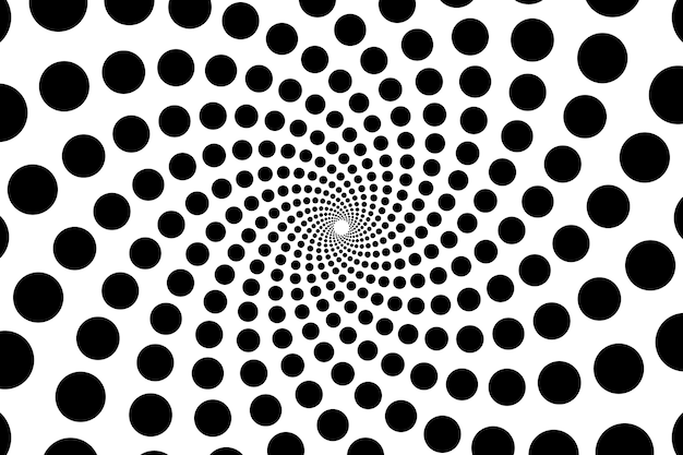 Fundo de círculo espiral de desenho plano
