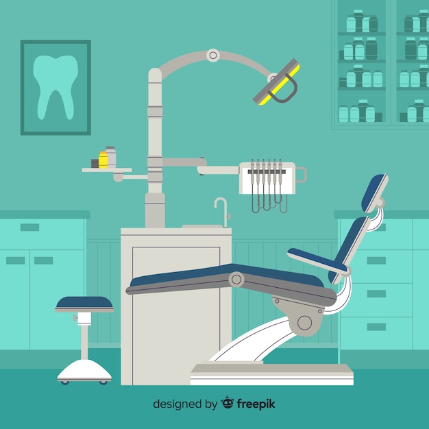 Fundo de clínica dentária plana