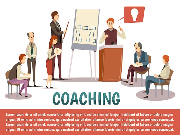 Vetor grátis fundo de coaching de negócios