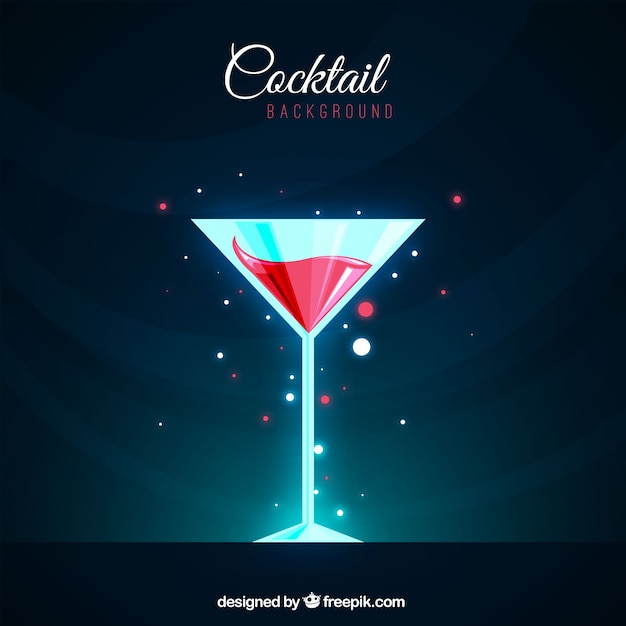 Vetor grátis fundo de cocktail brilhante em design plano