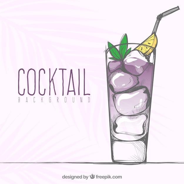 Vetor grátis fundo de cocktail desenhado a mão