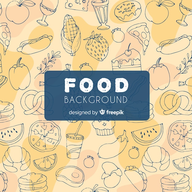 Fundo de comida de mão desenhada