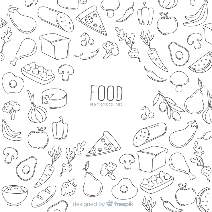 Vetor grátis fundo de comida de mão desenhada
