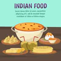 Vetor grátis fundo de comida indiana