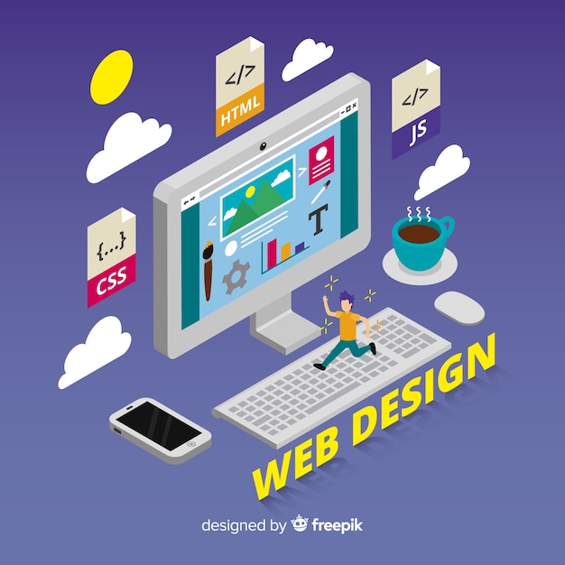 Vetor grátis fundo de conceito de design web
