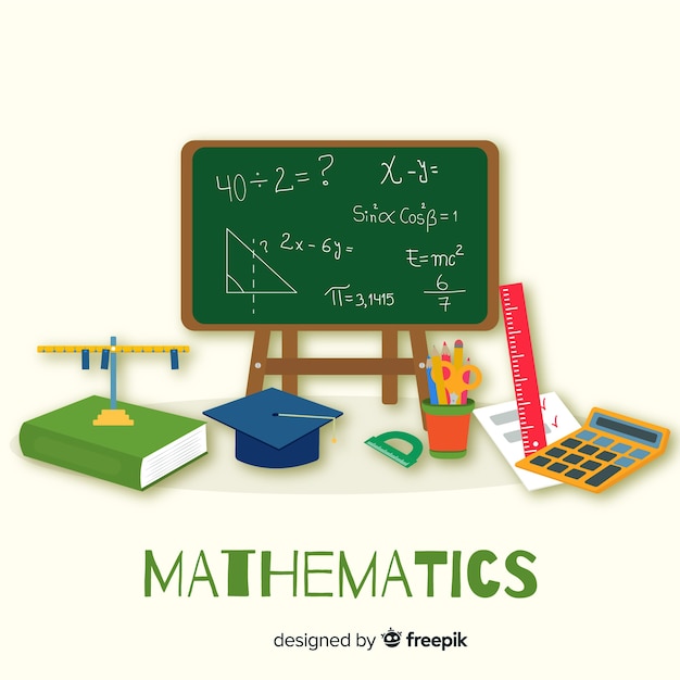 Vetor grátis fundo de conceito de matemática dos desenhos animados