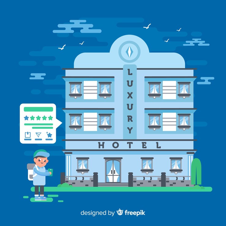 Vetor grátis fundo de conceito de revisão de hotel