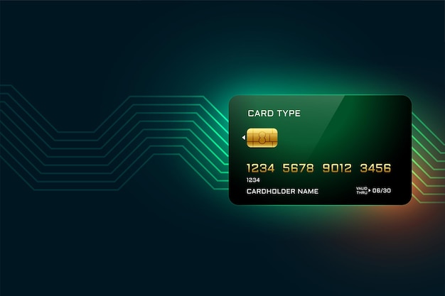 Vetor grátis fundo de conceito digital de cartão de crédito
