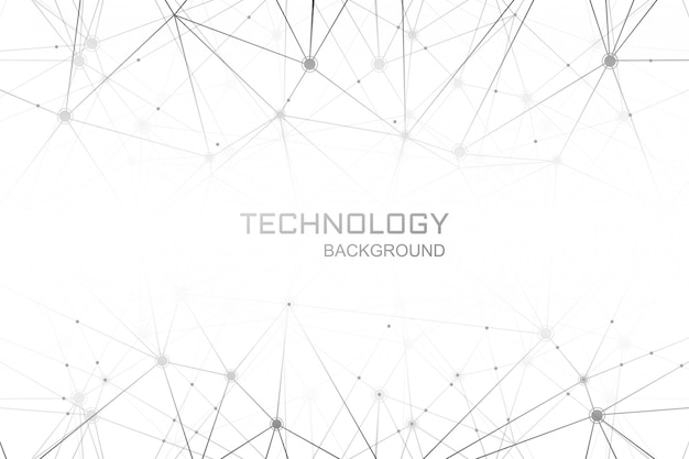 Fundo de conexão de polígono de tecnologia digital
