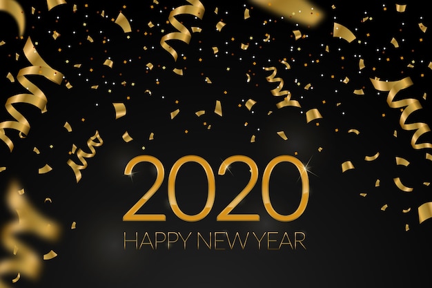 Vetor grátis fundo de confete ano novo 2020