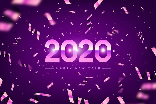 Vetor grátis fundo de confete ano novo 2020