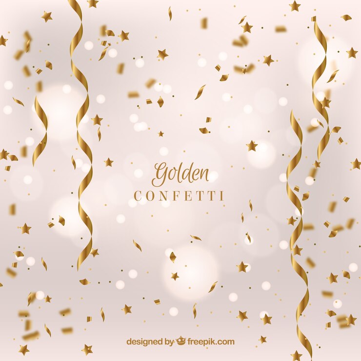 Vetor grátis fundo de confete dourado em estilo realista