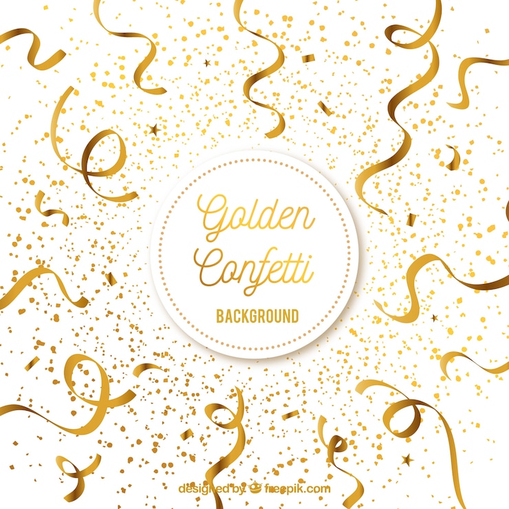 Vetor grátis fundo de confete dourado