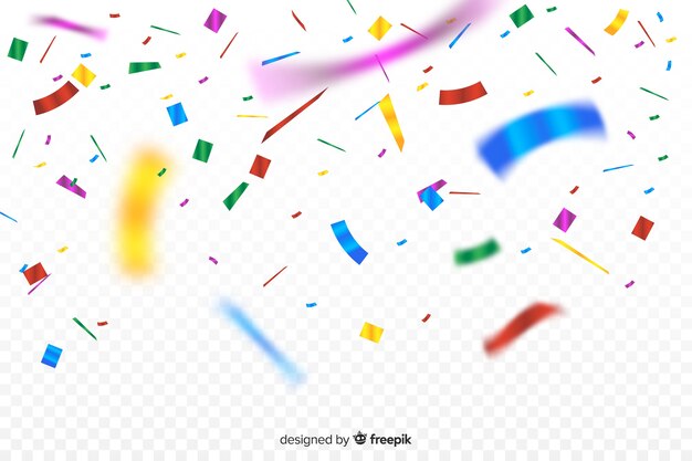 Fundo de confete realista e colorido