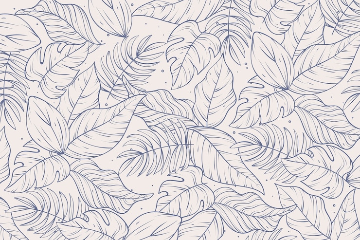 Vetor grátis fundo de contorno floral desenhado à mão