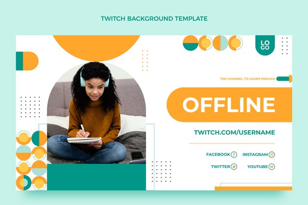 Fundo de contração de aulas de inglês offline de design plano