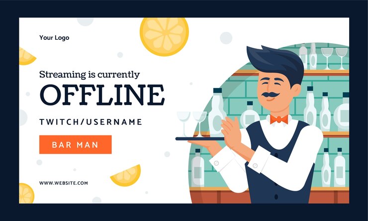 Vetor grátis fundo de contração de barman plano