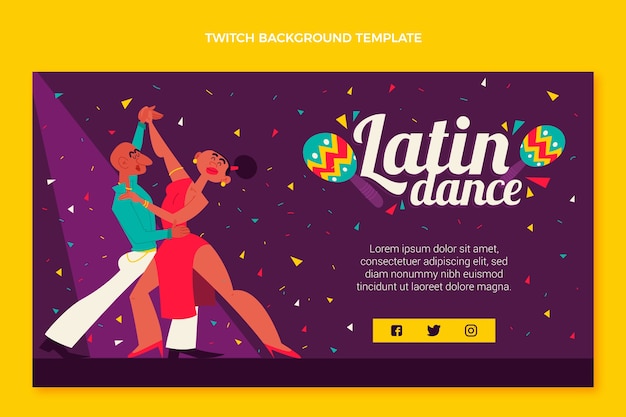 Vetor grátis fundo de contração de festa de dança latina desenhada à mão