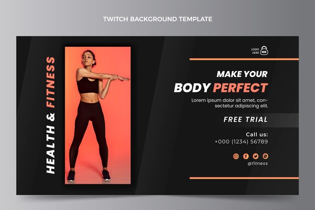 Fundo de contração de fitness gradiente