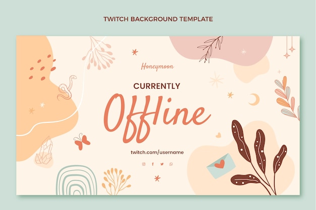 Fundo de contração de lua de mel boho desenhado à mão