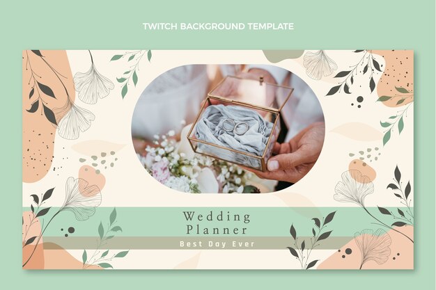 Fundo de contração de planejador de casamento plano desenhado à mão
