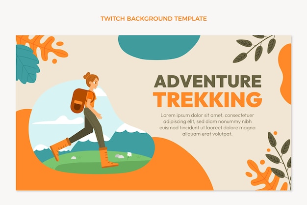 Fundo de contração de trekking desenhado à mão