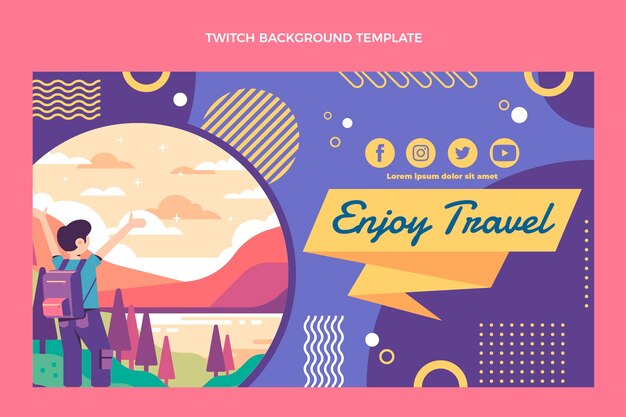 Fundo de contração de viagens de design plano