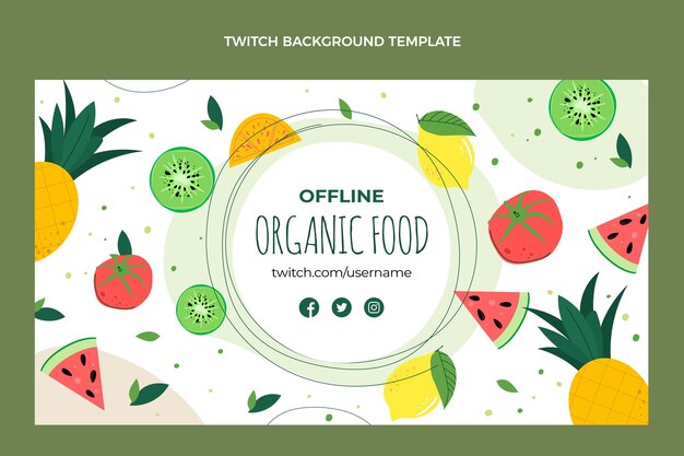 Fundo de contração muscular de alimentos orgânicos de design plano