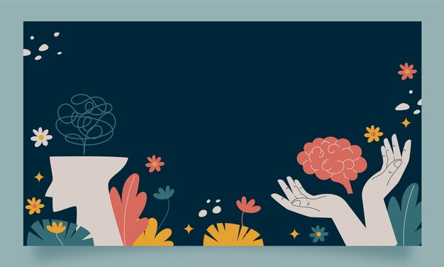 Fundo de contração plana para o Dia Mundial da Saúde Mental
