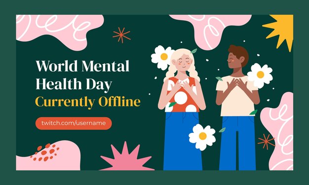 Fundo de contração plana para o Dia Mundial da Saúde Mental