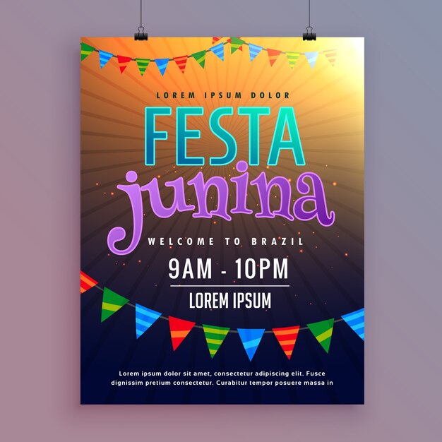 Fundo de convite para festa Junina Festival Design