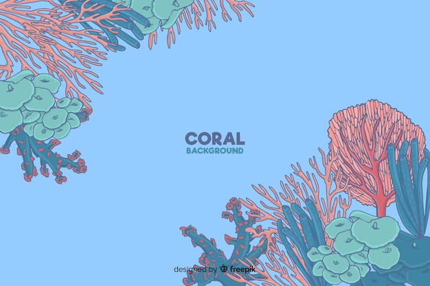 Vetor grátis fundo de coral colorido mão desenhada