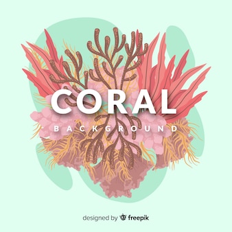 Fundo de coral desenhado de mão