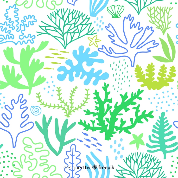Vetor grátis fundo de coral mão desenhada cor pastel