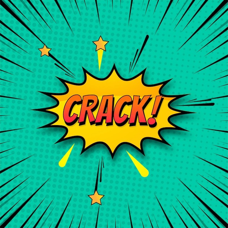 Vetor grátis fundo de crack no vetor colorido de arte pop de estilo cômico