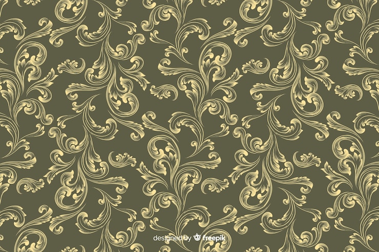 Vetor grátis fundo de damasco decorativo mão desenhada