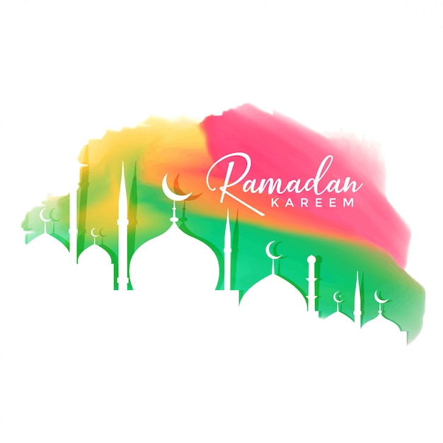 Vetor grátis fundo de design colorido ramadan kareem festival
