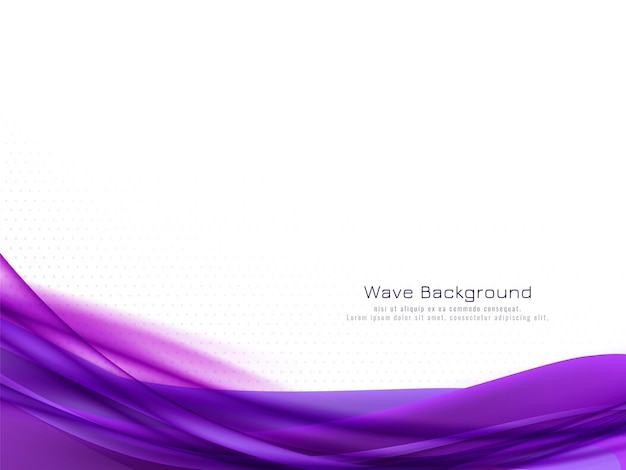 Fundo de design de fluxo de onda violeta elegante moderno