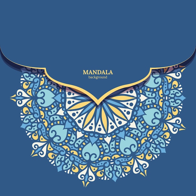 Fundo de design de mandala colorida ornamental luxuosa