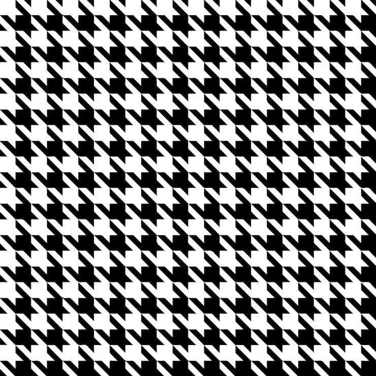 Vetor grátis fundo de design de padrão houndstooth em preto e branco