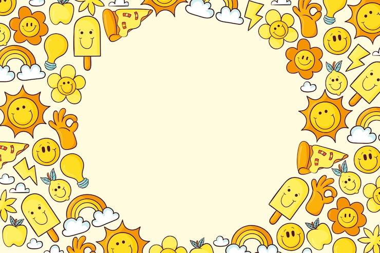 Vetor grátis fundo de dia amarelo desenhado à mão
