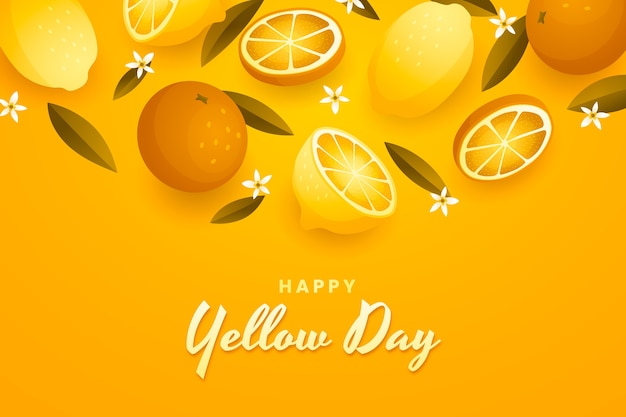 Fundo de dia amarelo gradiente