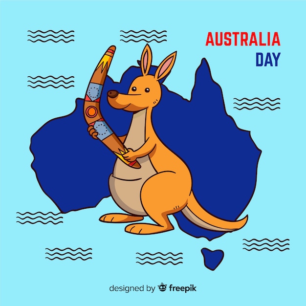 Fundo de dia criativo da austrália com canguru