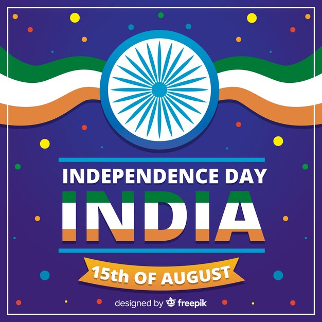 Fundo de dia da independência de india plana